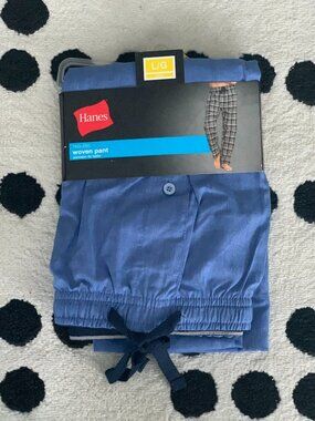 Hanes Tag Free Pajama Lounge Pants Mens Large Blue Lightweight Comfort Pockets
